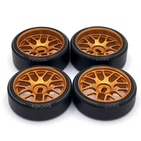 4pcs metal wheel rim hard plastic drift tire tyres for wltoys 284131 k969 k989 p929 mini z 128 rc car upgrades parts