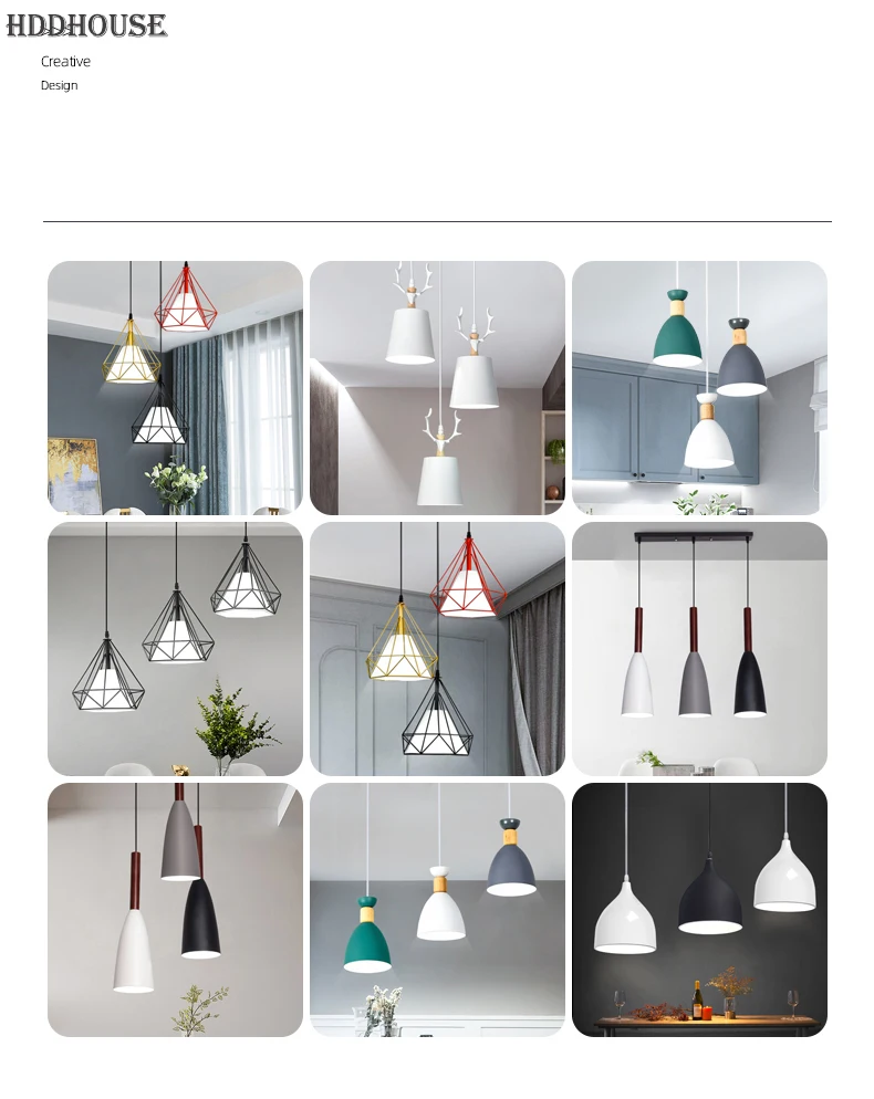 

Scandinavian dining room lights three head chandelier modern minimalist dining room dining table lamp bar creative lighting