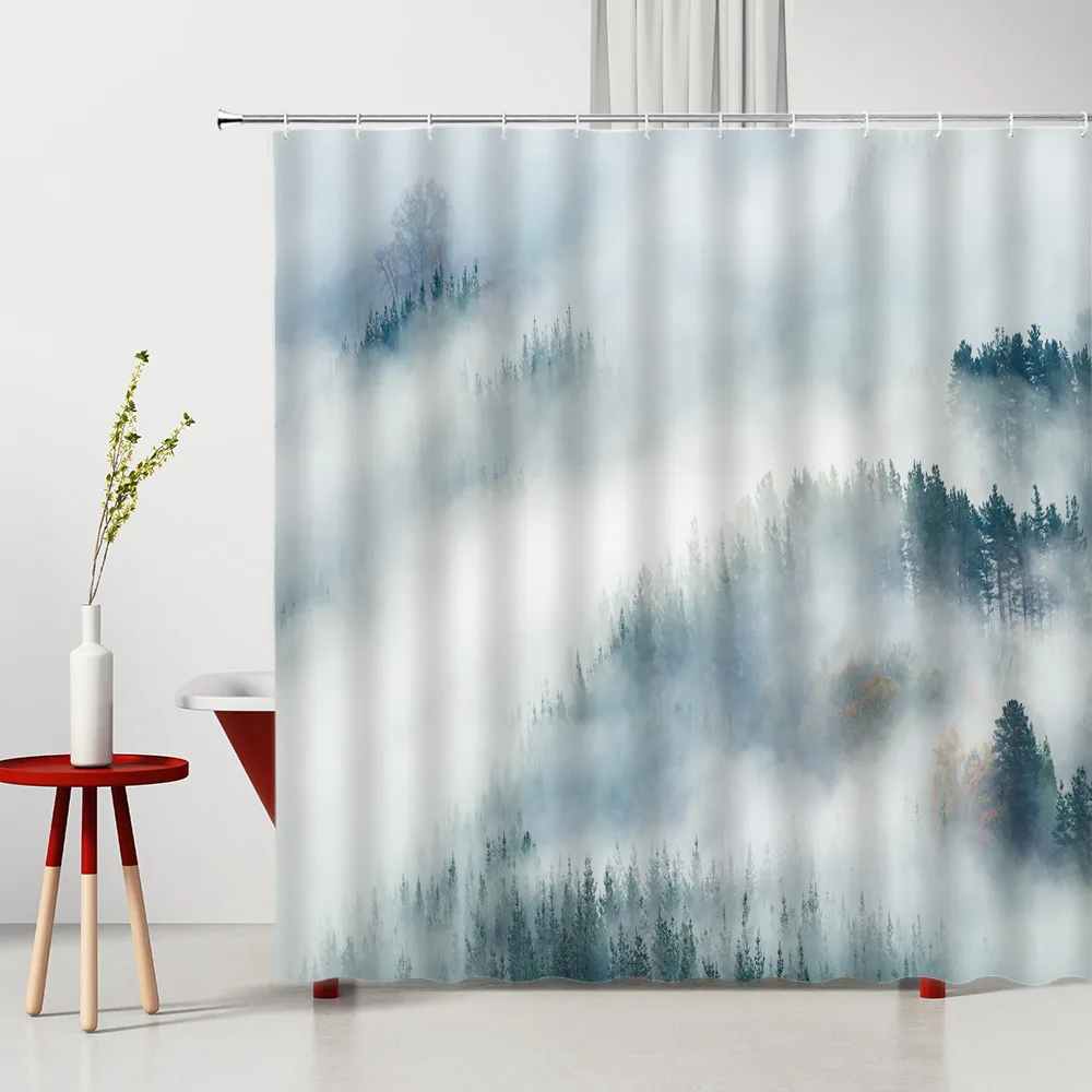 

Curtain Yellow Fallen Leaves Natural Scenery Living Autumn Maple Shower Room Romantic Decoration Hanging Painting Bath Curtains