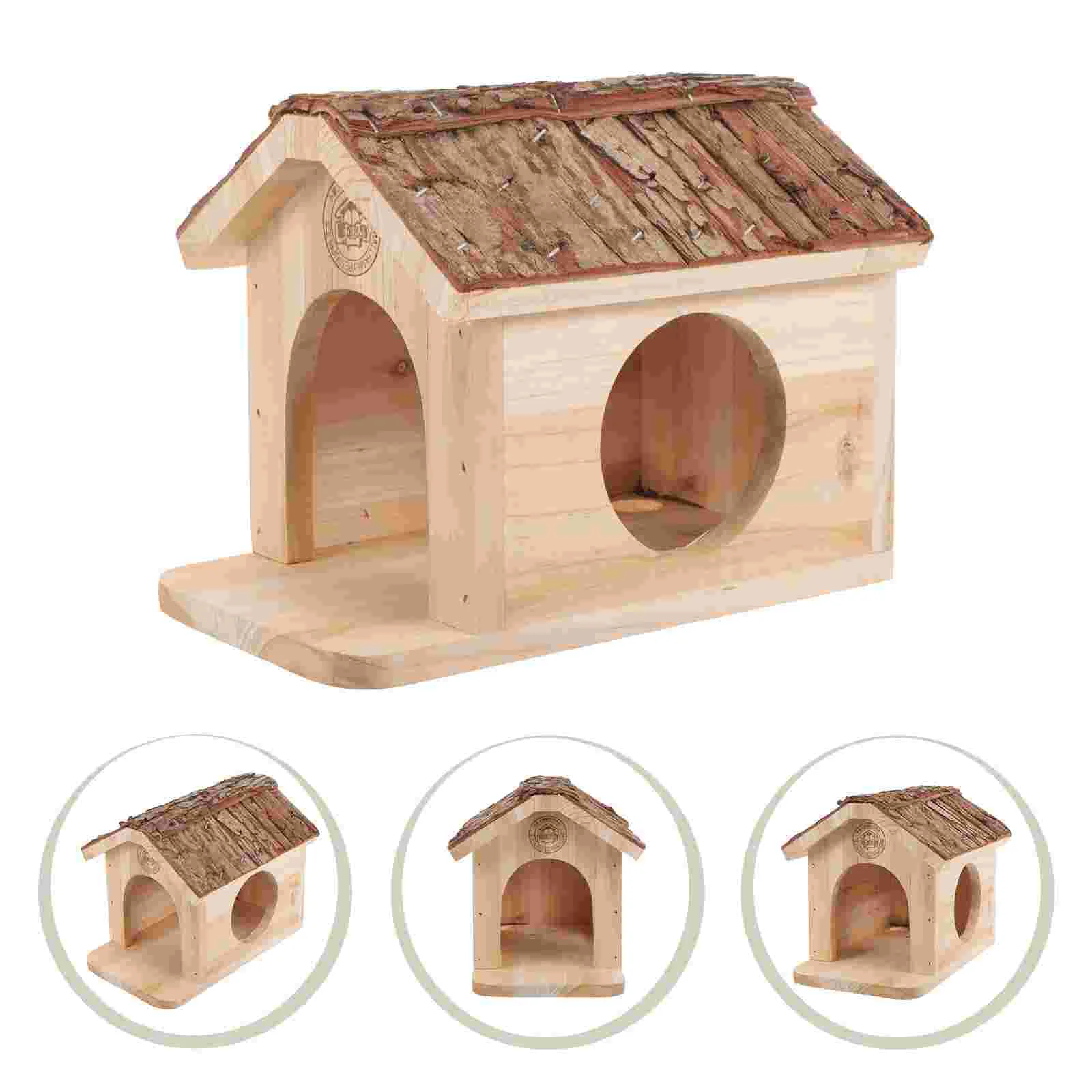 

Hamster Cabin Small Animal Hideout Hut Household Cage Hideaway Adorable Rat Wood Toy