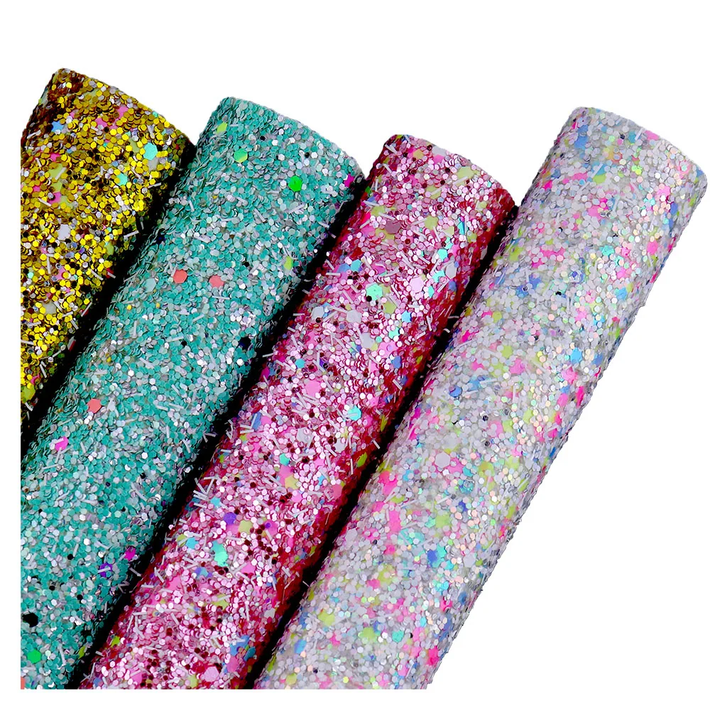 Большое шестигранное розовое объемное блестящее Кожаное украшение для бантов 30