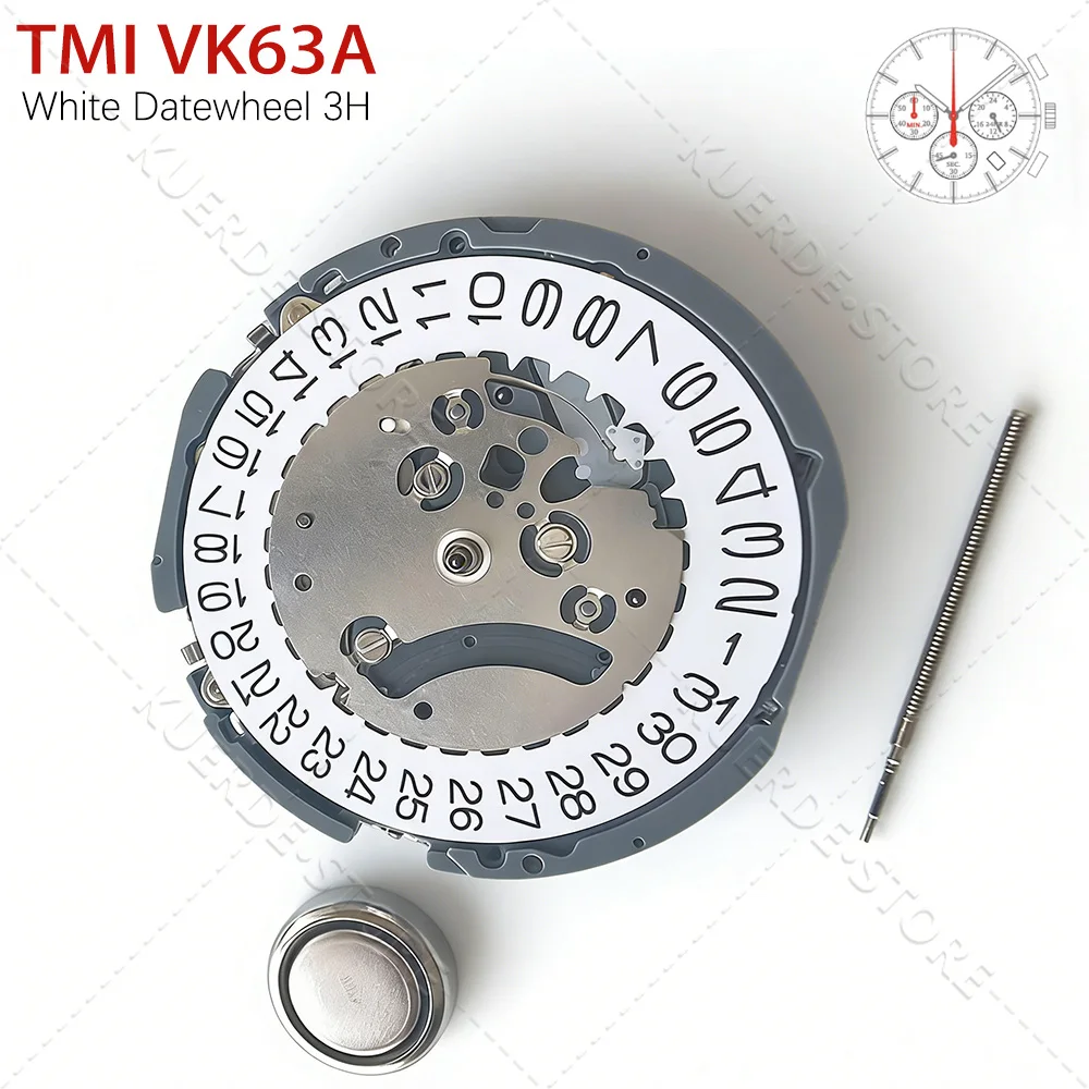 Фото Часы TMI VK63A Japan VK63 с высокоточным кварцевым механизмом, хронографом, тремя стрелками, датой, малым хронографом, 24-часовым режимом и множеством функций. №1