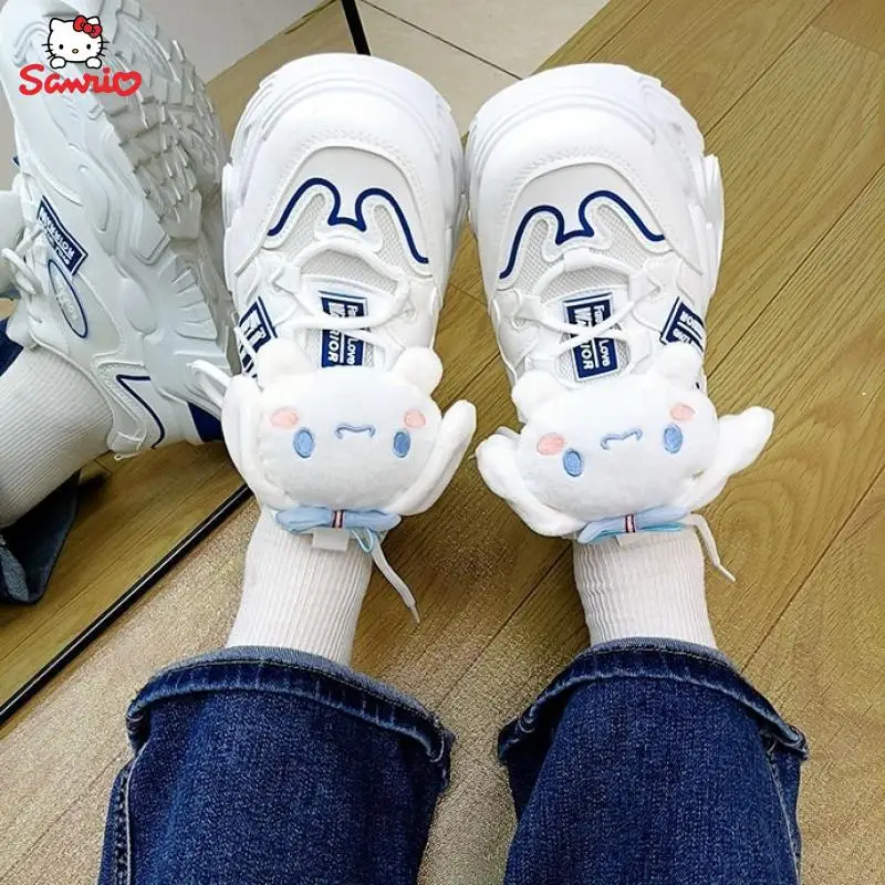 

Kawaii Cute Cinnamoroll Casual Shoes Anime Sanrio Cartoon Girls Non-Slip Shoes Versatile Thick Soled Casual Breathable Sneakers