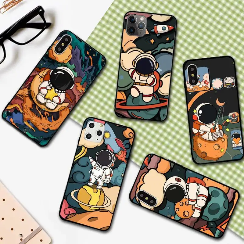 

astronaut cute cartoon Phone Case For iphone 12 11 13 7 8 6 s plus x xs xr pro max mini shell