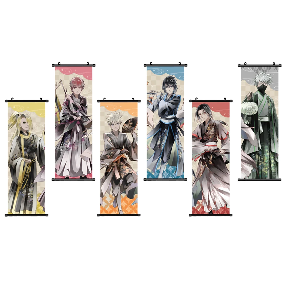 

Japanese Anime Home Decoration Canvas Pictures Naruto Poster Print Wall Art Plastic Scroll Hanging Painting Bedside Background