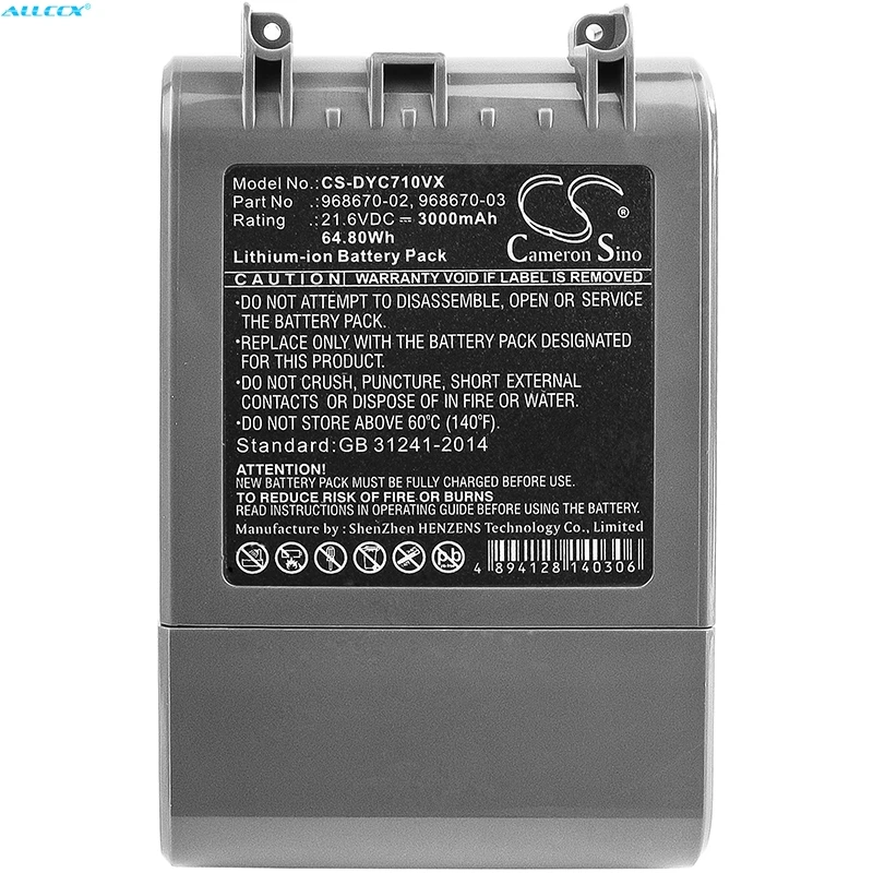 

Cameron Sino 3000mAh Battery 968670-02 for Dyson SV11, V7, V7 Motorhead Pro, V7 Motorhead vacuum, V7 Total Clean, V7 Trigger