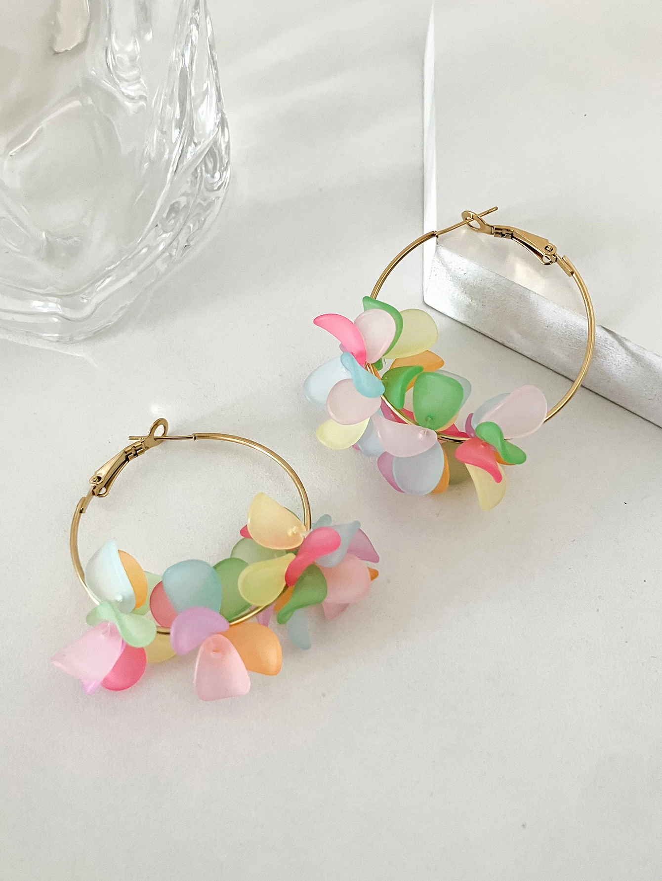 Женские серьги-кольца GUERONO с покрытием из 18-каратного золота классический дизайн