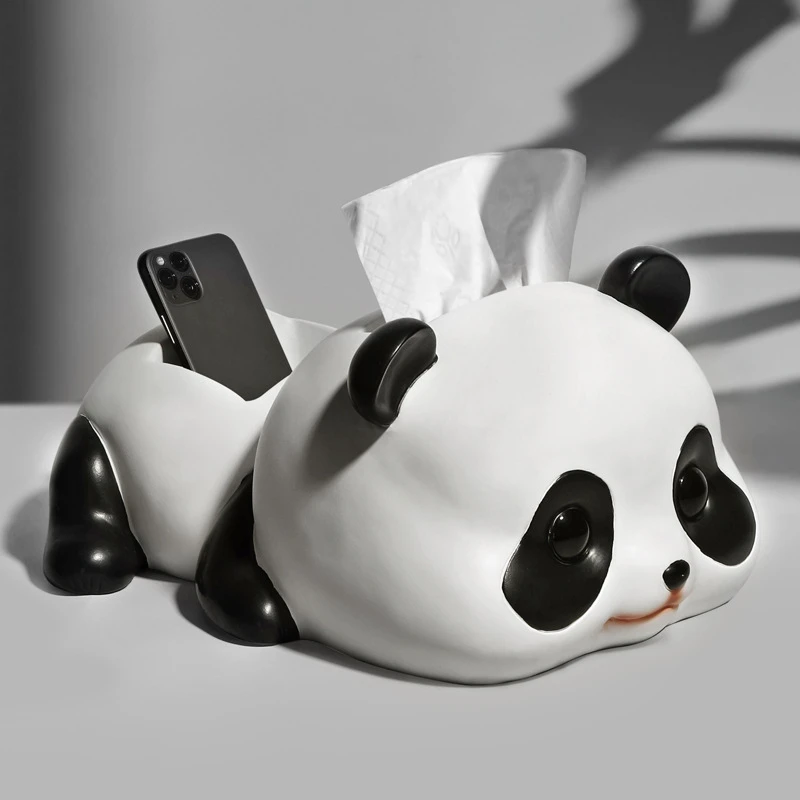 

Creative Cute Panda Tissue Box Ornaments Living Room Dining Table Paper Coffee Table TV Small Items Multifunctional Storage Box