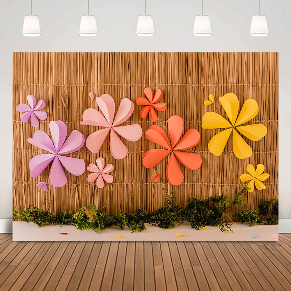 

Фон для фотосъемки с изображением цветов и торта на день рождения для детей и взрослых