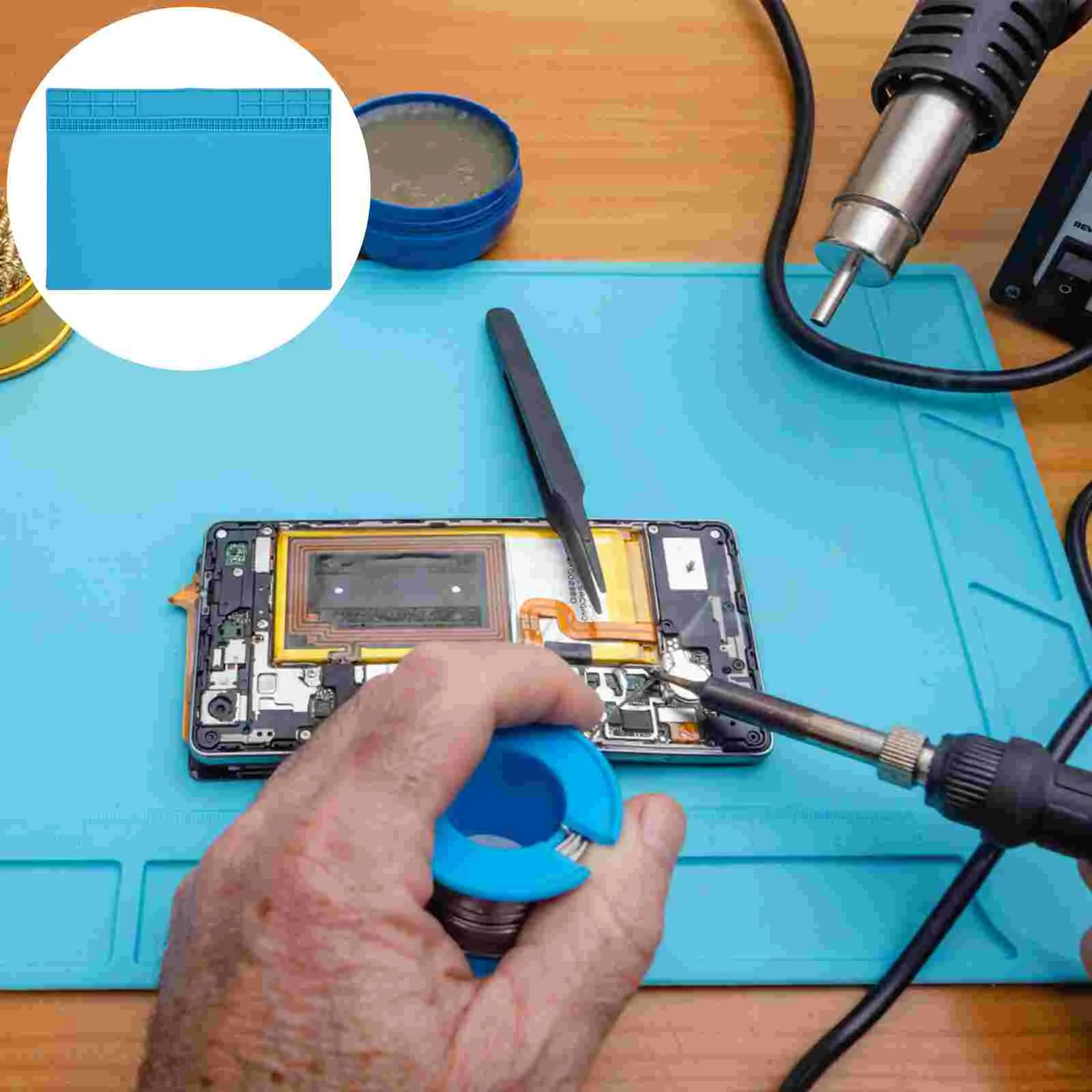 

Mat Soldering Silicone Heat Resistant Pad Magnetic Work Repair Insulation Large Desktop Anti Static Insulated Electronic Welding