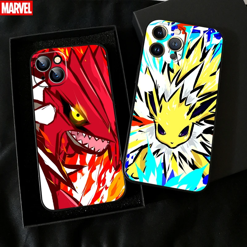 

Pokemon Pikachu For Apple iPhone 11 12 13 Pro Max 12 13 Mini X XR XS Max SE 6 6S 7 8 Plus Phone Case Black Coque Back Funda