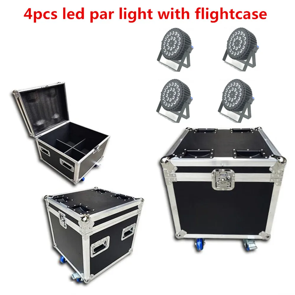 

4pcs LED Par Light With Flightcase 24x18W RGBWA UV 6in1 LED DJ Wash Light Stage Dmx Light Profession Stage Lighting Dj Beam