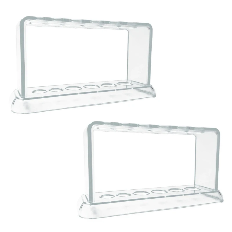 

Promotion! 2X Plastic Clear Test Tube Rack 6 Holes Stand Lab Test Tube Stand Shelf School Supply Lab Equipment 16.7X8X3 Cm