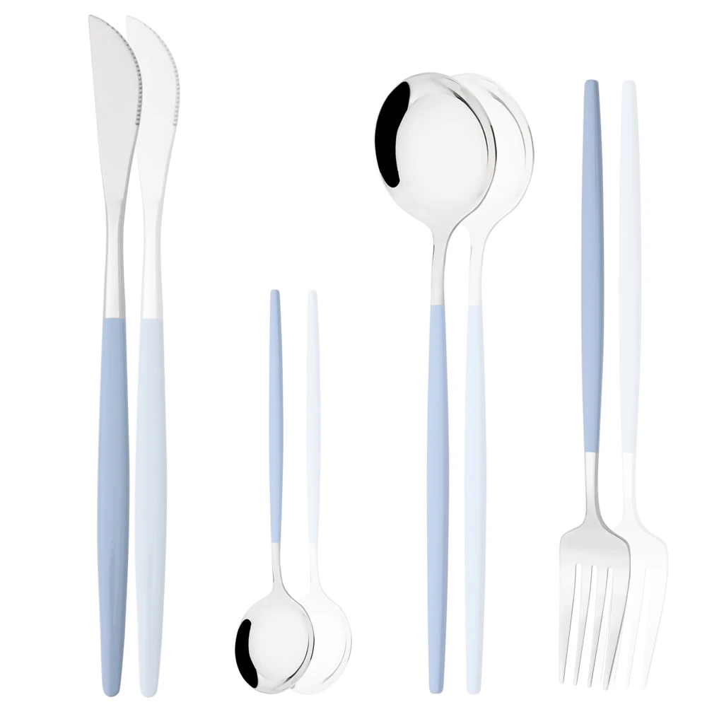 4pcs Stainless Steel Kitchen Knife Fork Spoon Cutlery Set We