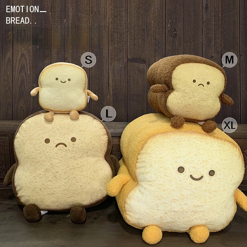 

Cute Happy/Sad Emotional Toast Plush Doll Soft Toy Pillow Gift Sleeping Baby Stuffed Sofa Back Cushion Children Birthday Present