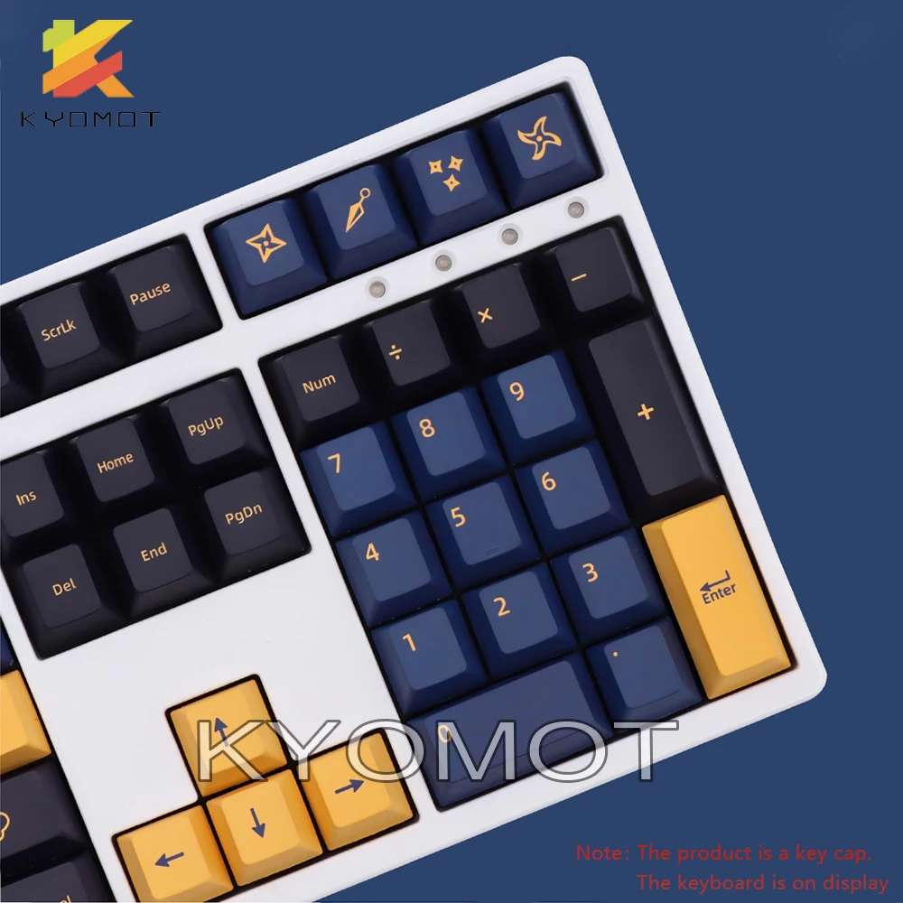 KYOMOT GMK Samurai Blue Cherry Profile Keycaps PBT Sub-Dye Korean Keycap for MX Switch DIY Layout Ducky Game Mechanical Keyboard