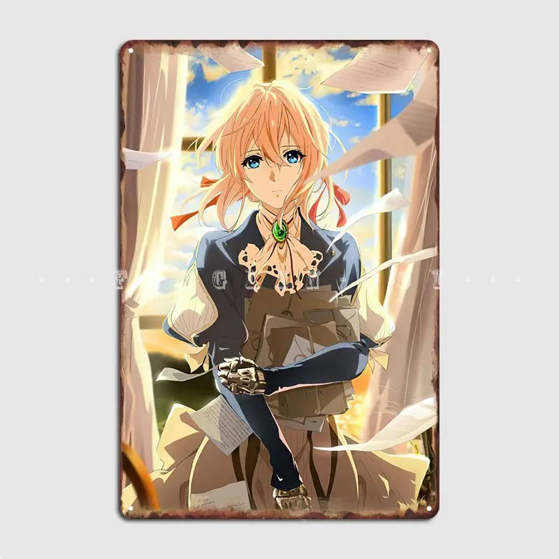 

Фиолетовый Evergarden металлический знак стена паб кинотеатр создавать жестяные пластинки Sign постер