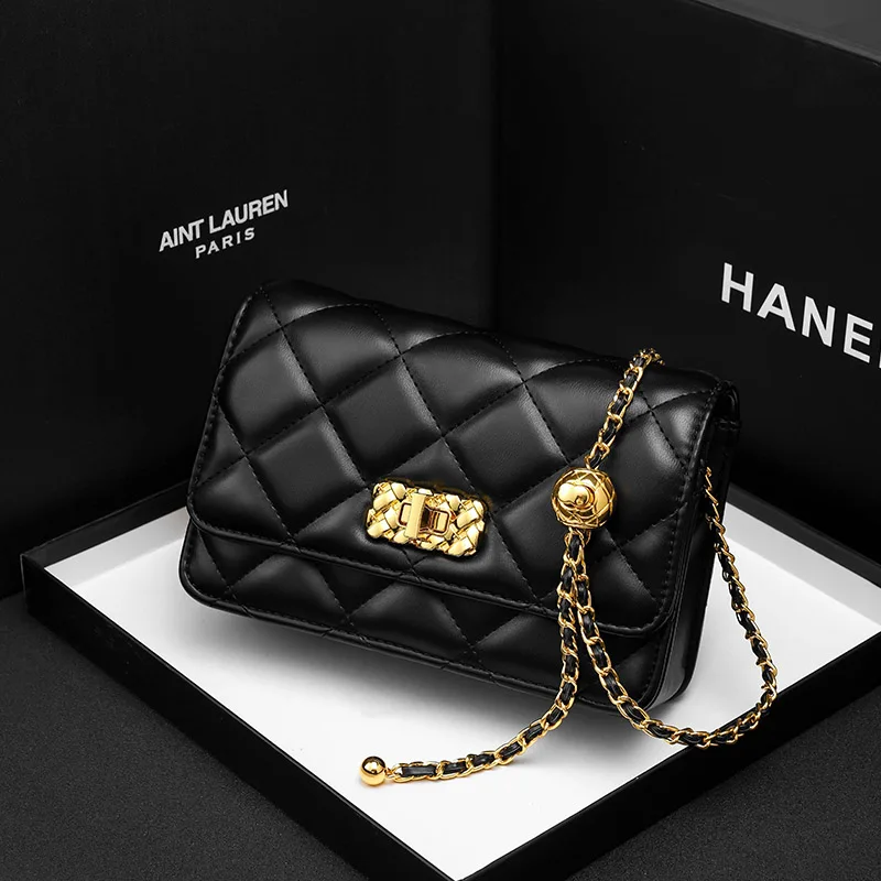 

New Tassel Small Messenger Bag For Women Trend Lingge Embroidery Camera Female Shoulder Bag Fashion Chain Ladies Crossbody Bags