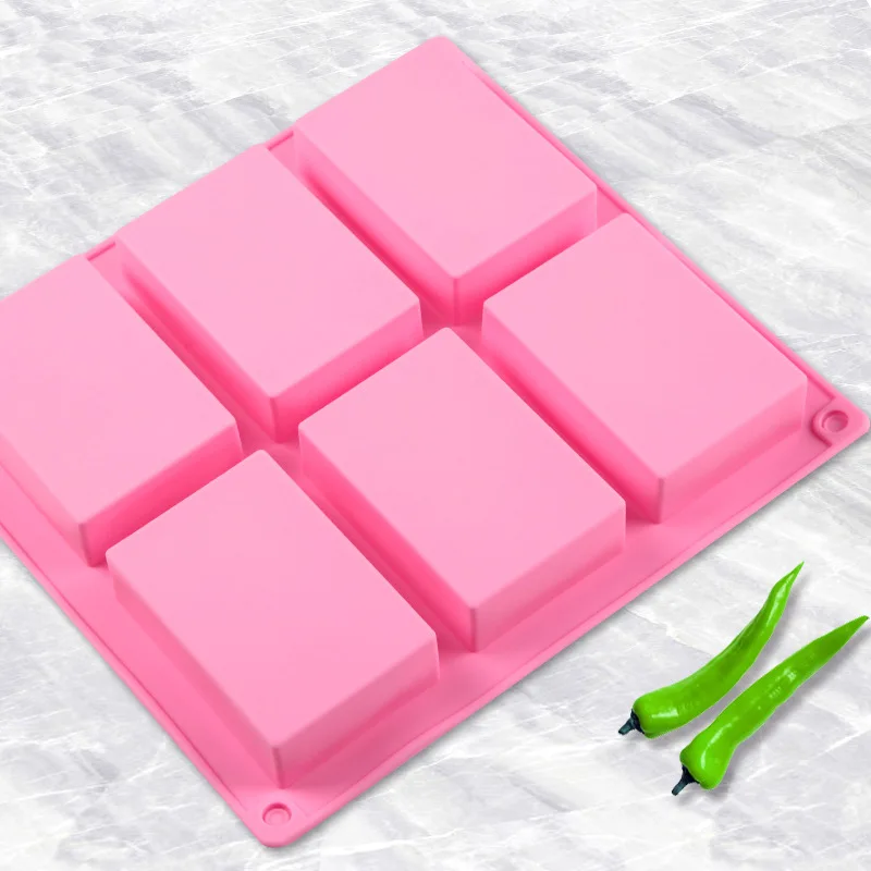

6 Cavity Square Silicone Cake Mold Jelly Chocolate Truffles Brownie Pudding Soap Making Tools Cake Decorating Molds For Baking