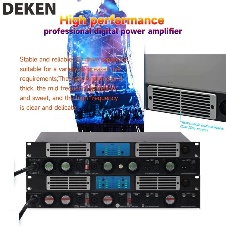 DEKEN DA-4200E OEM/ODM стабильный усилитель мощности 2 Ом 2*8500 Вт 1U аудио звук стандартный