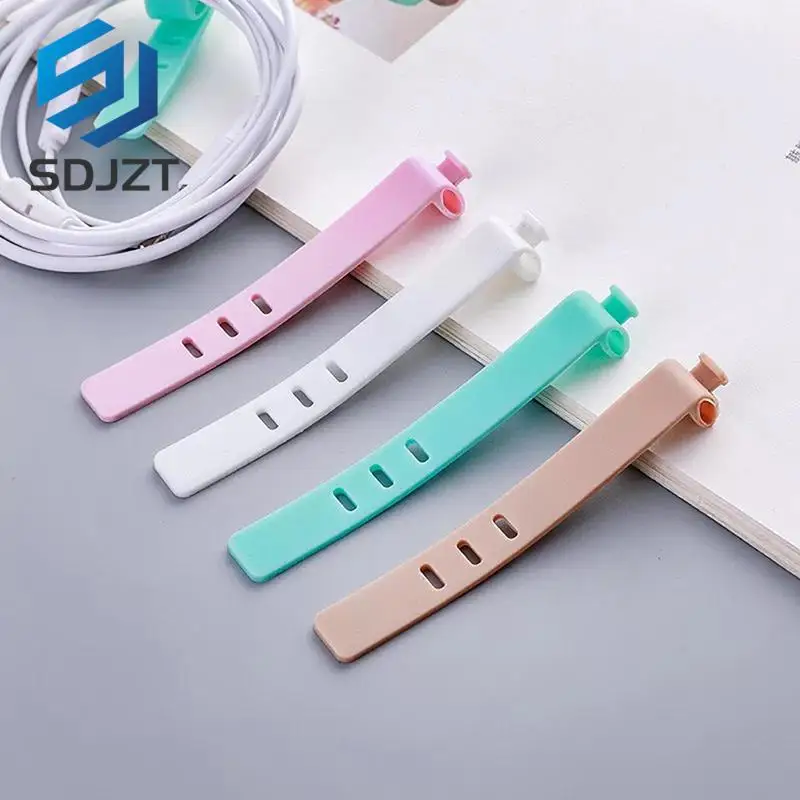

4Pcs Silicone Cable Organizer USB Data Wrap Cord Winder Wire Protector Holder Office Stationary Desk Set Accessories Supplies