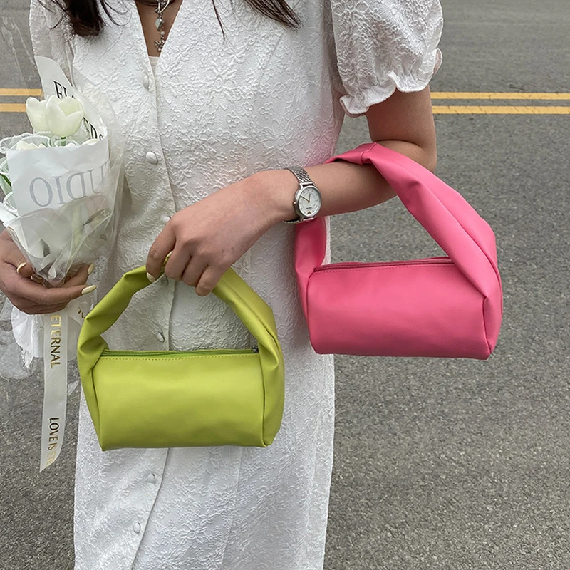 

Colorful Simple Handbags for Women Designer Luxury Fashion Shoulder Bag High Quality Macaron Color New Satchel Bag Beach Bag