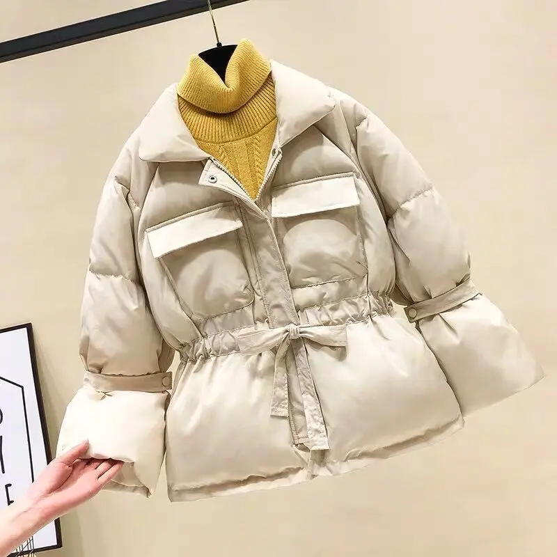 Reflective Coat Puffer Woman Aesthetic Korean Style Jacket Female Winter New Parka Down Clothes Jackets Coats Women's Clothing