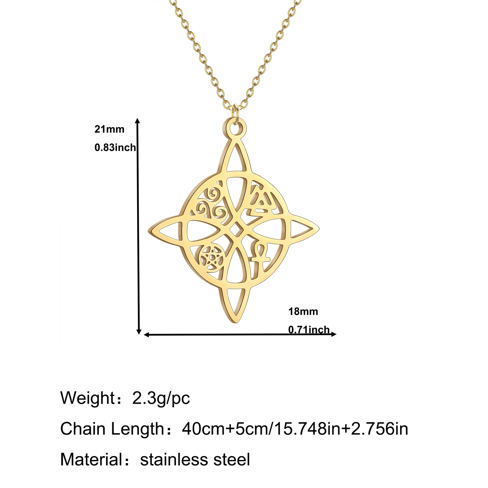 Нержавеющая сталь Valknut Triskelion Ankh крест пентакль кулон ожерелье для женщин модный