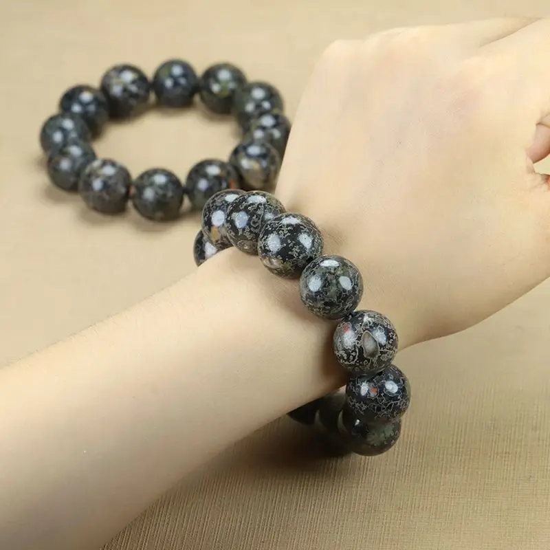 Натуральный браслет Ruyang Plum Blossom старого типа Anshan Rock Jade унисекс с круглыми бусинами (art.: 3920d0f4ea1dd) - 3920d0f4ea1dd