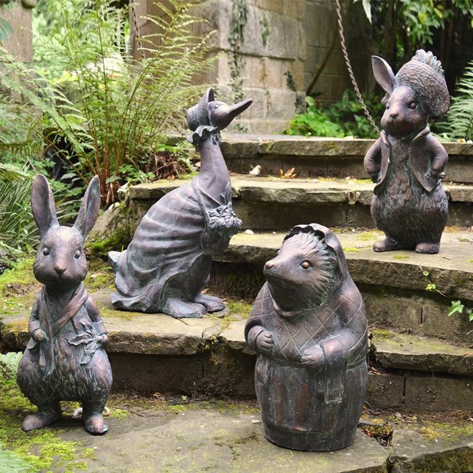 

Resin Rabbit Garden Statues Ornament Decoration Outdoor Sculpture Easter Statues Decor Lovely Statues Animals Figurines