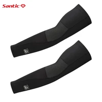 santic cycling arm warmers winter fleece outdoor sports sun protection uv breathable running cycling arm sleeves men women