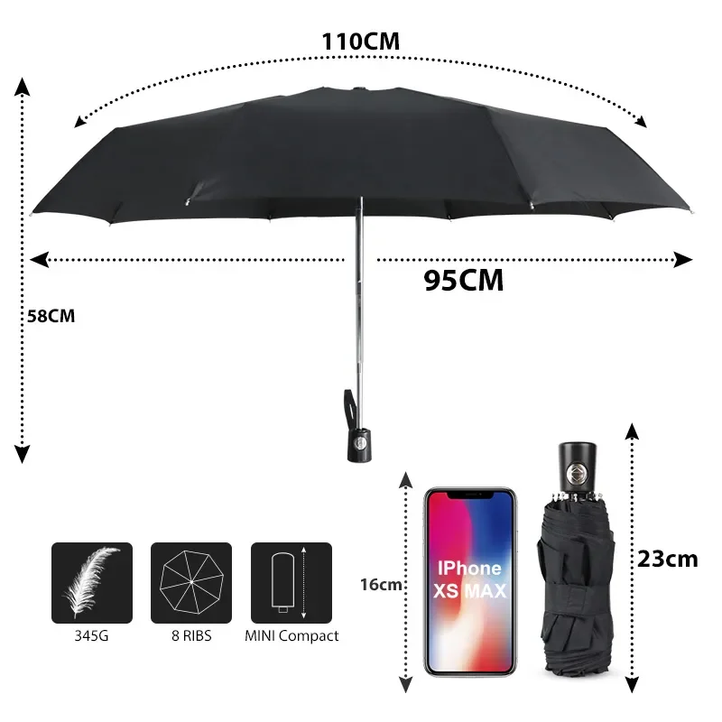 

2023 Mini Automatic 5Folding New Style Umbrella Rain Women Wind Resistant Portable Business Outdoor Fashion Umbrellas Male Paras
