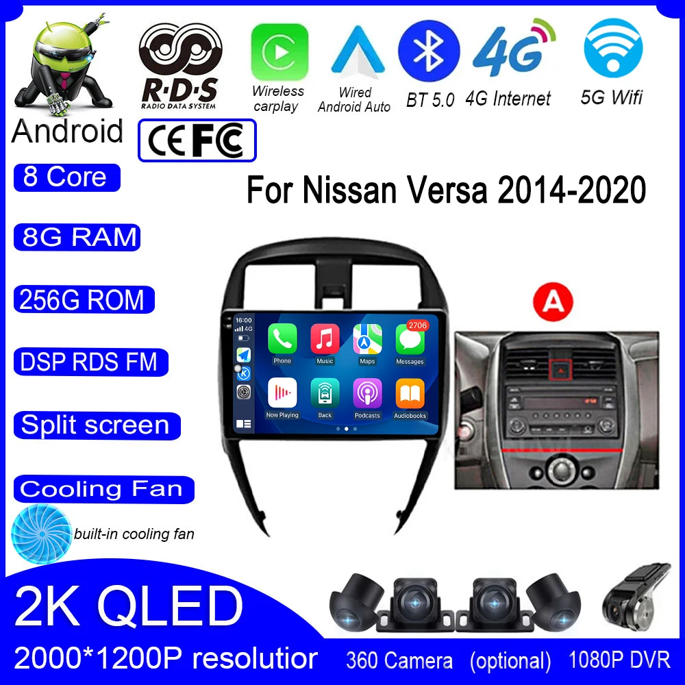 

Android 13 For Nissan Versa 2014-2020 Car Wifi 4G GPS IPS QLED Audio Carplay Intelligent Radio Multimedia Video Navigation