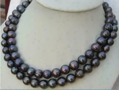 

36 Inch HUGE NATURAL AAA 10-12MM SOUTH SEA BLACK PEARL NECKLACE