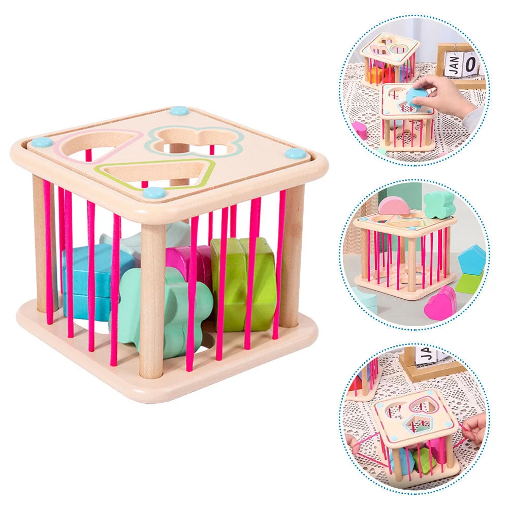 

Blocks Toddlers Shape Recognition Building Compact Children Toy Supply Sorter Grasp 13X13X11CM Funny Sensory Wood Baby