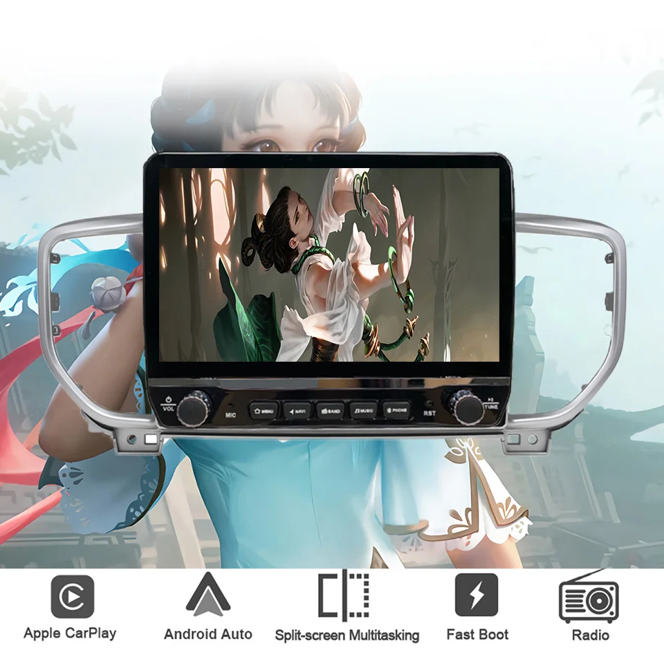 8 ядер 8G + 128G Carplay автомагнитола аудио стерео для Kia Sportage KX5 2018 2020 2022 зеркальная