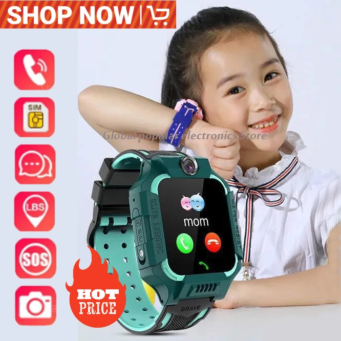 

Kids Smart Watch 2023 New Sim Card Smartwatch for Children SOS Call Phone Camera Voice Chat Photo Waterproof Boys Girls Gift Q19