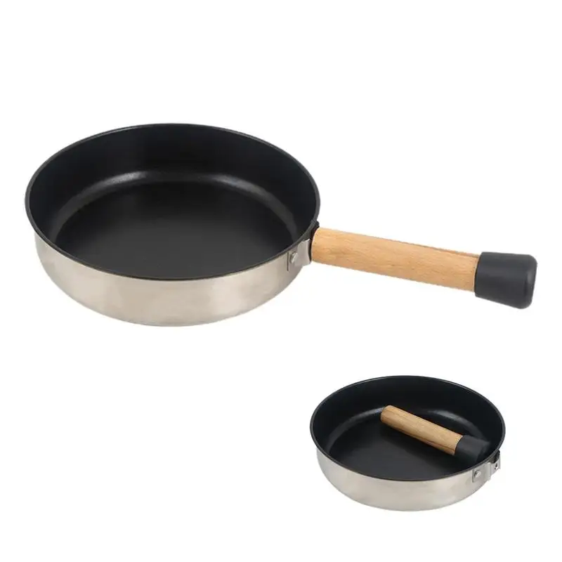 Сковорода Из Нержавеющей Стали с деревянной ручкой диаметр 20 5 см