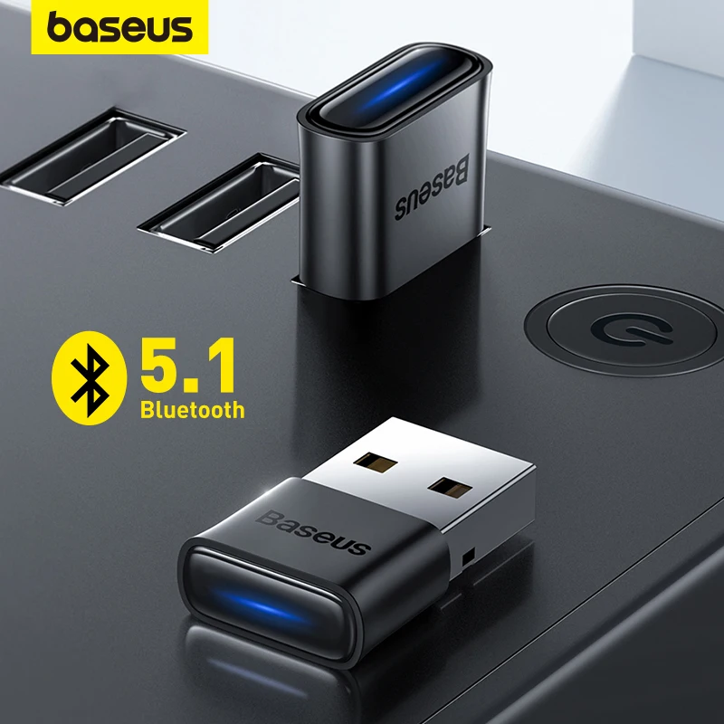 USB Bluetooth адаптер Baseus, адаптер Bluetooth 5,1 для ПК, ноутбука, беспроводной динамик, аудио приемник, USB передатчик