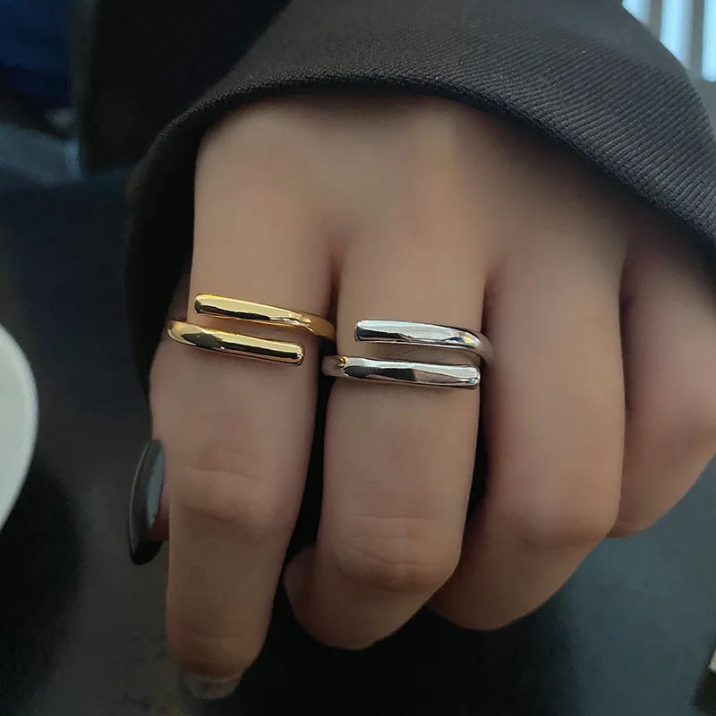 

Simple Fashion Metal Ring for Women Punk Style Geometric Finger Ring Girl Party Birthday Jewelry Accessories