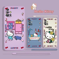 anime hello kitty cute for samsung galaxy a73 a53 a33 a52 a32 a22 a71 a51 a21s a03s a30s a50 liquid rope phone case cover fundas