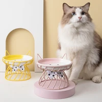 pet ceramic bowl nordic cat bowl tall ceramic cat food bowl snack canned plate anti cervical spondylosis cat food bowl
