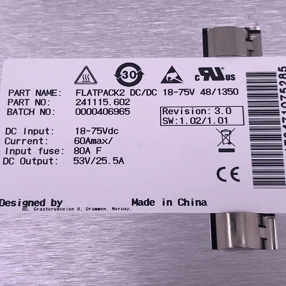 241115 602 FLATPACK2 DC/DC 18-75V 48/1350 выход 53v/25.5A 1350W для Eltek DC Стабилизированный модуль питания