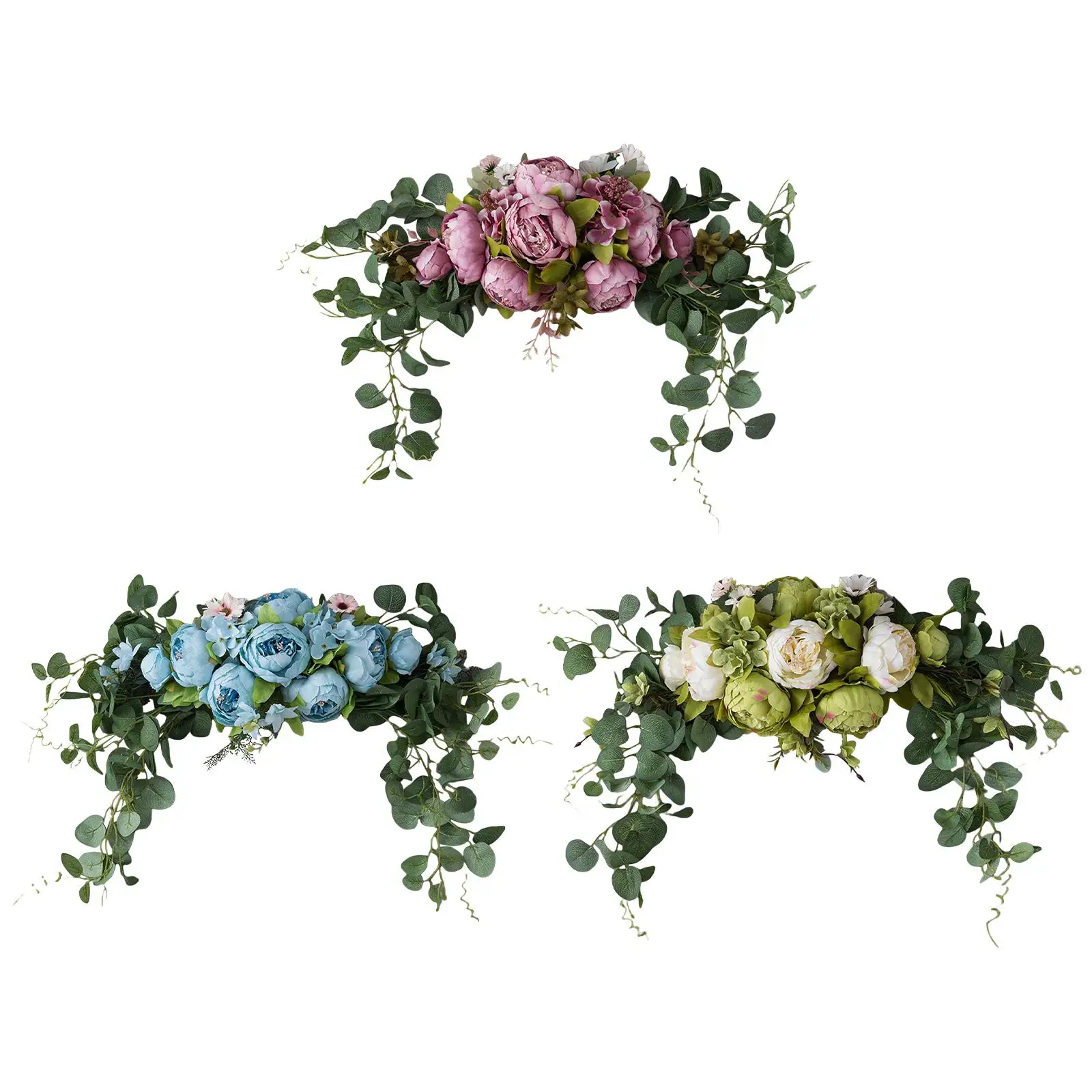 

Artificial Flower Swag Table Runner Centerpiece Garland with Green Leaves Arch Fake Flower for Wall Wedding Garden Decorative