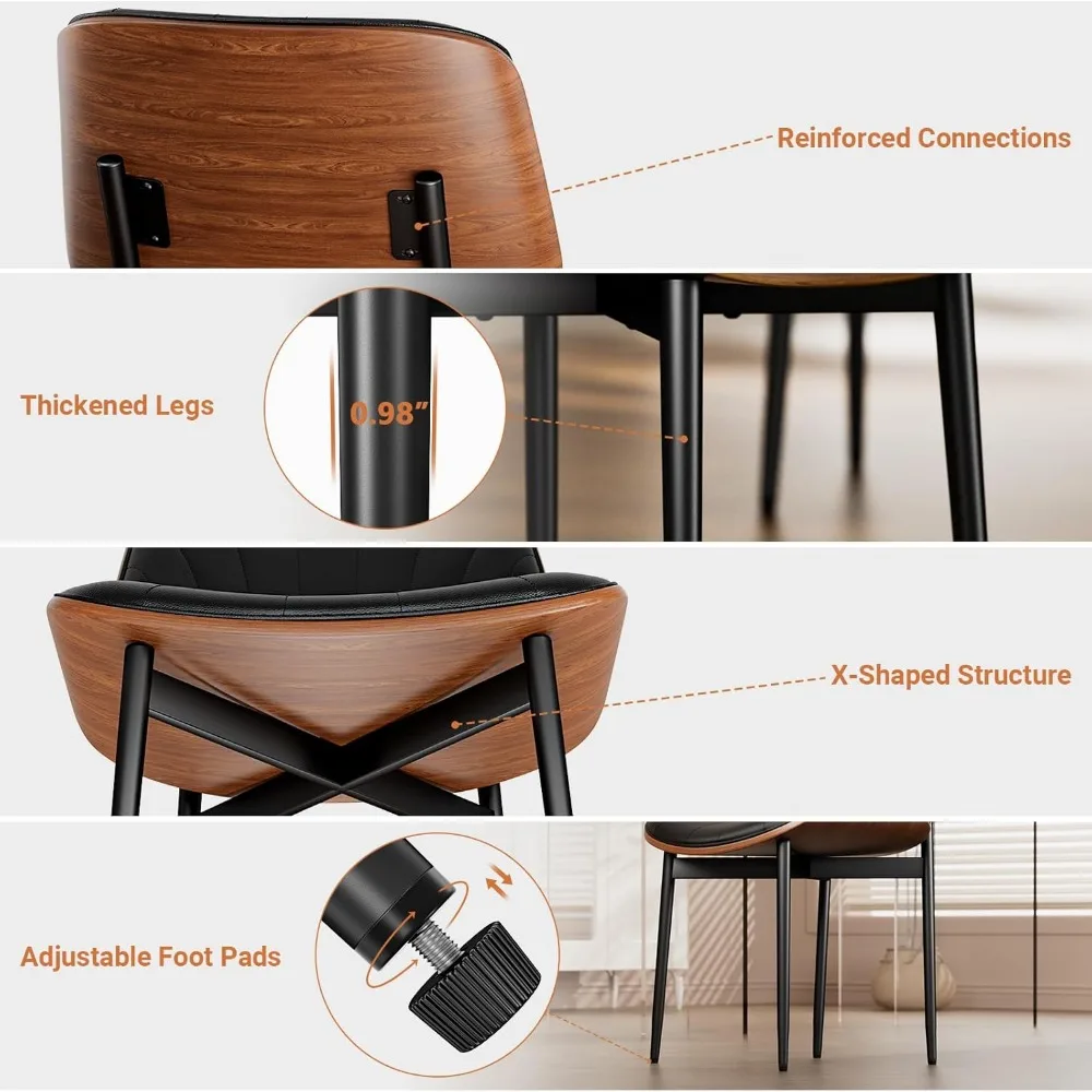 Набор из 2 обеденных стульев стулья для столовой и кухни современный акцентный