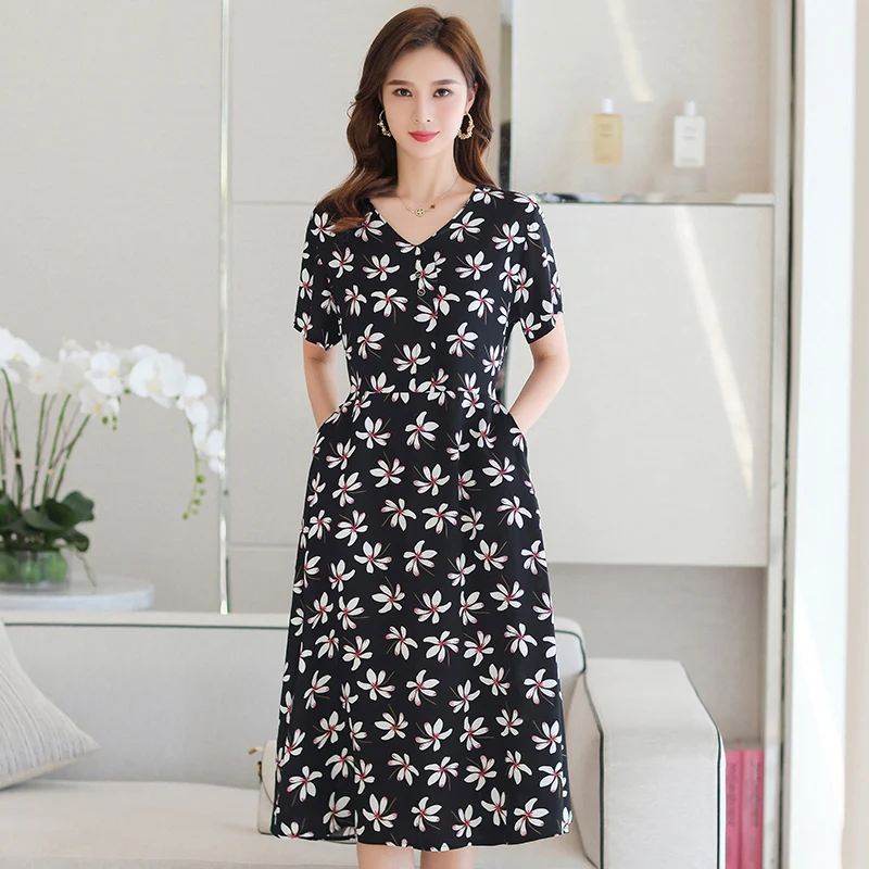 

Long Dresses for Women Summer Sundress with Floral Pattern Casual Women's Clothing Summer 2022 New V-Neck Elegant Boho Dress