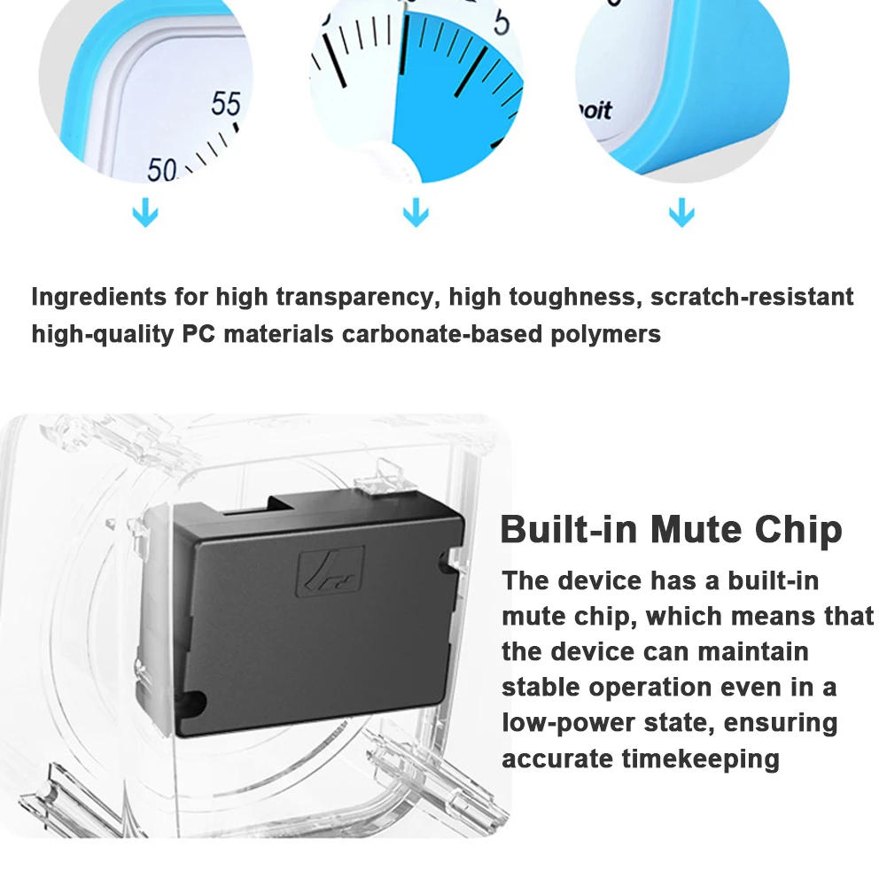 Визуальный таймер VT01 на 60 минут бесшумный будильник с обратным отсчетом и