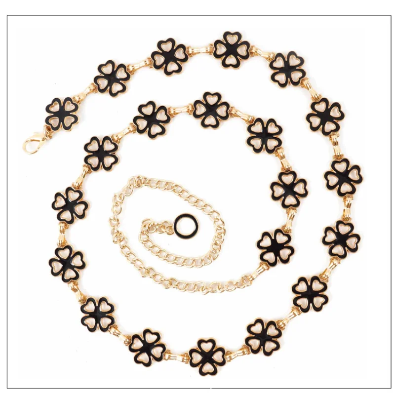 

Metal Waist Chain Wild Belt Women's Decoration with Dress Belt Lengthened Double-sided Paint Process Dress with Waist Chain