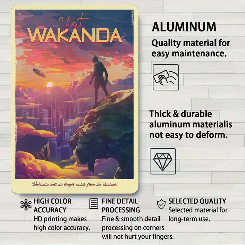 Плакат Wakanda украшение для спальни индивидуальные ретро металлические жестяные