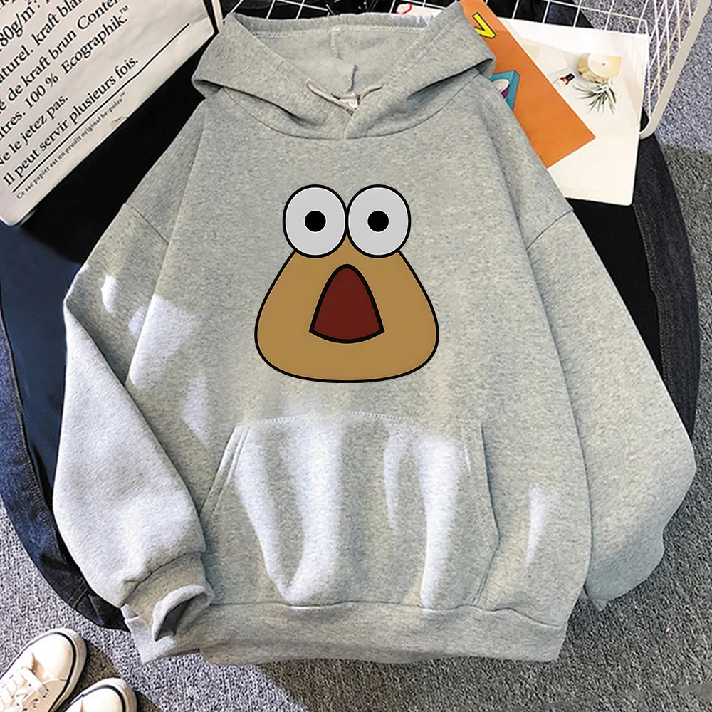 

Game Pouu Cute Cartoon Graphic Hoodies Autumn Male/female Fleece Sweatshirts Comfortable Long Sleeve Pullovers Printing Clothes